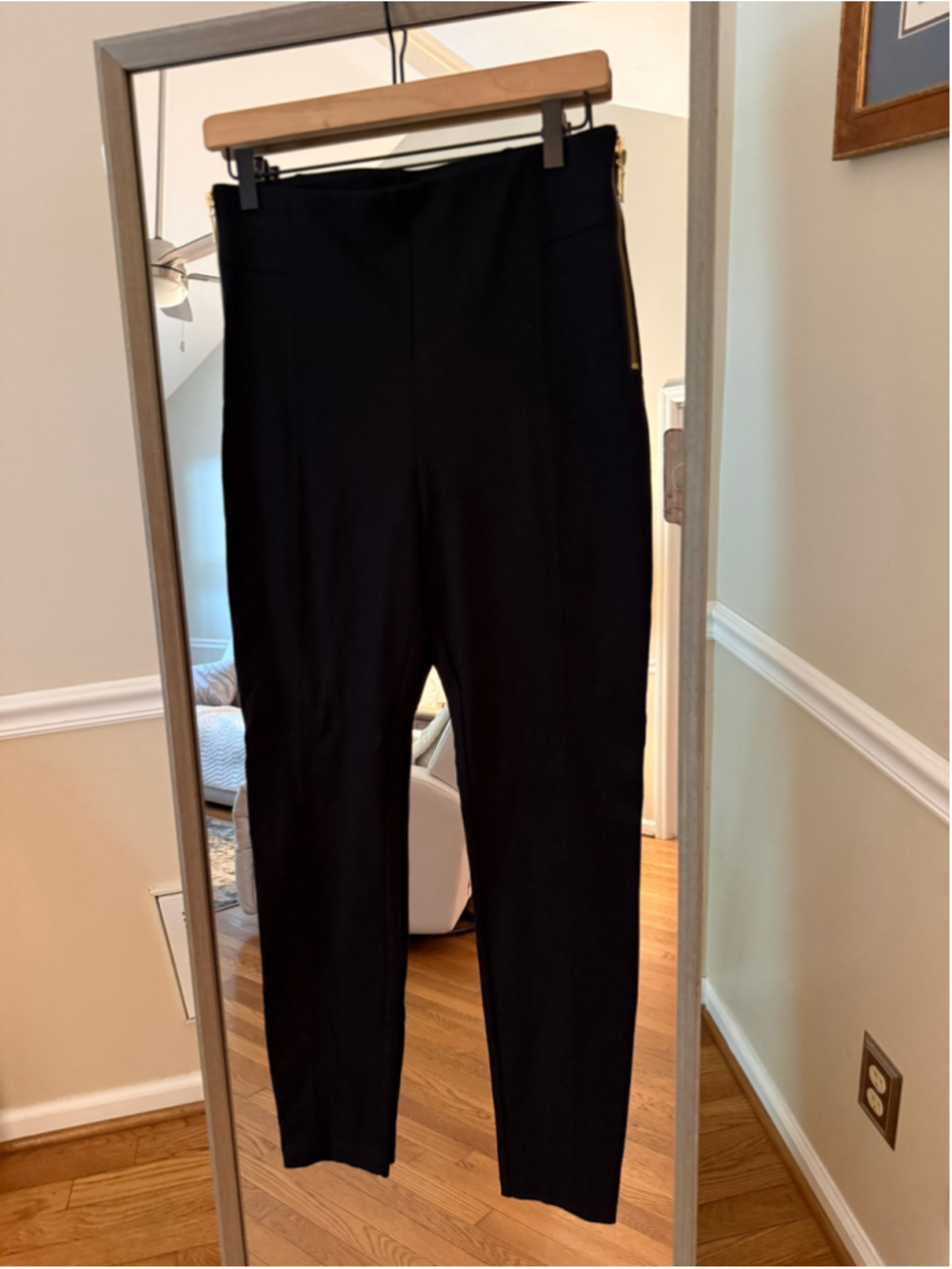 Women's INC International Concepts Black Trousers Size 8 with Gold Zippers